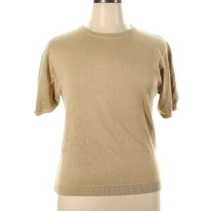 Casual Corner - Women's Short Sleeve Pull Over Sweater - Size Large - Camel/Tan